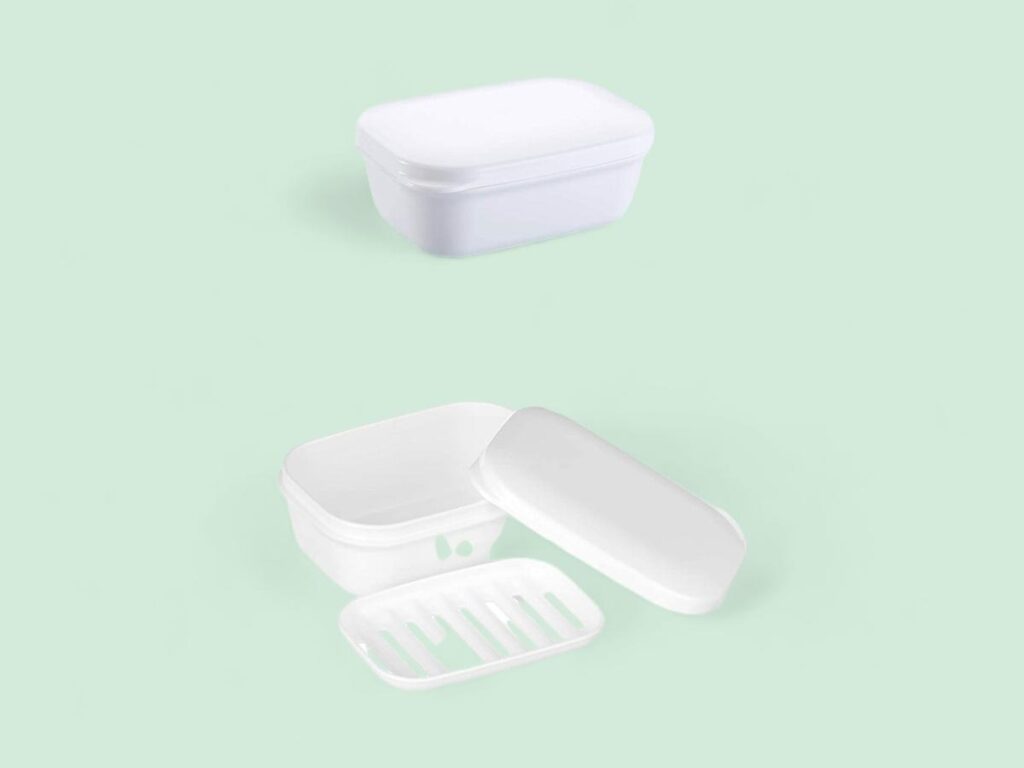 Thelivingstar Portable Plastic Soap Dish Container, Bar Travel Soap Case with Draining Rack
