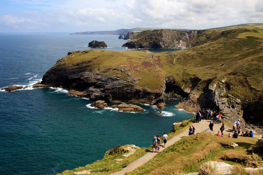 Tintagel Castle Coastline Cornwall View