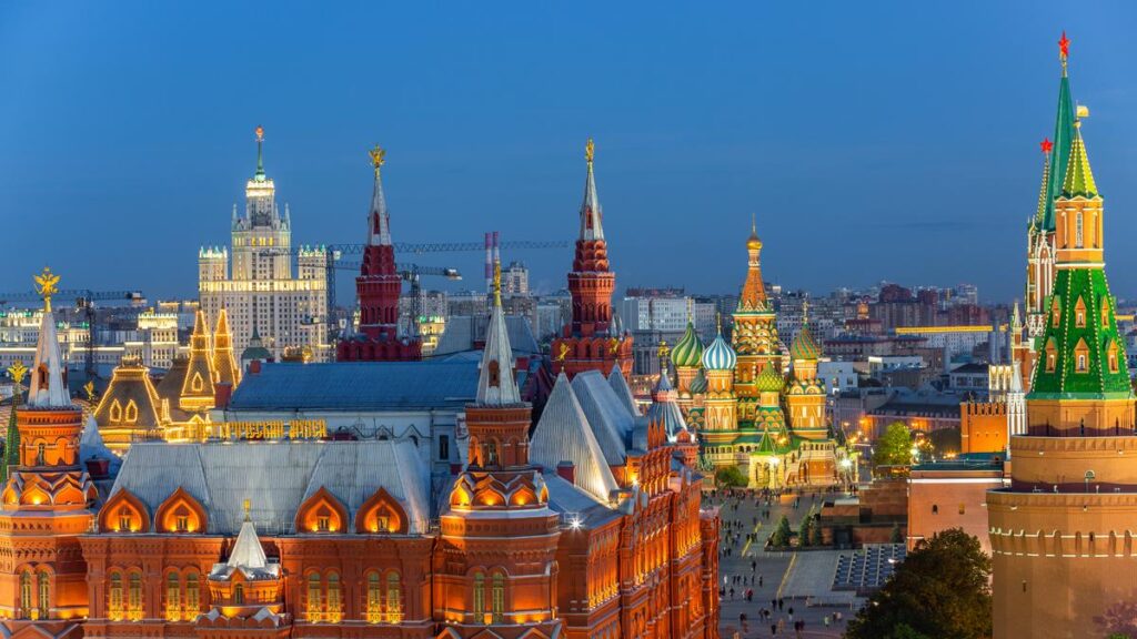 Twilight Over St. Basil's Cathedral Moscow