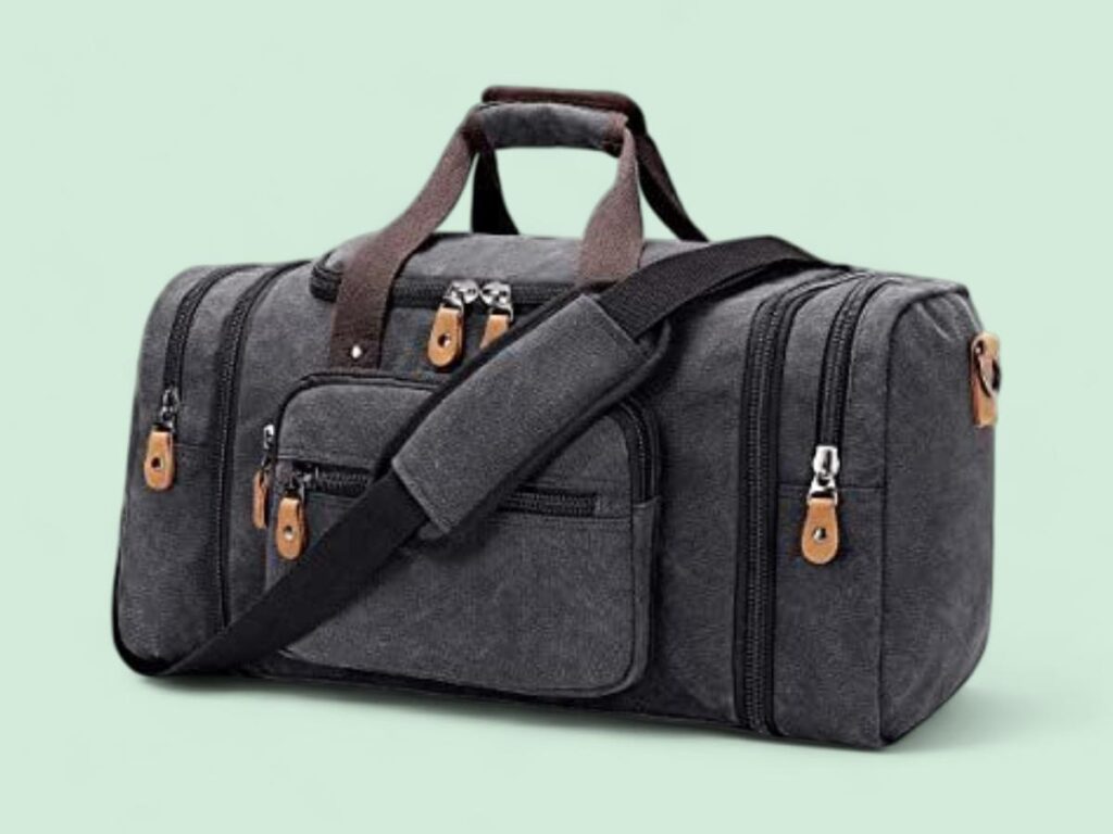 travel duffel bags Gonex Canvas Duffle Bag 60L Travel Duffel with Shoe Compartment