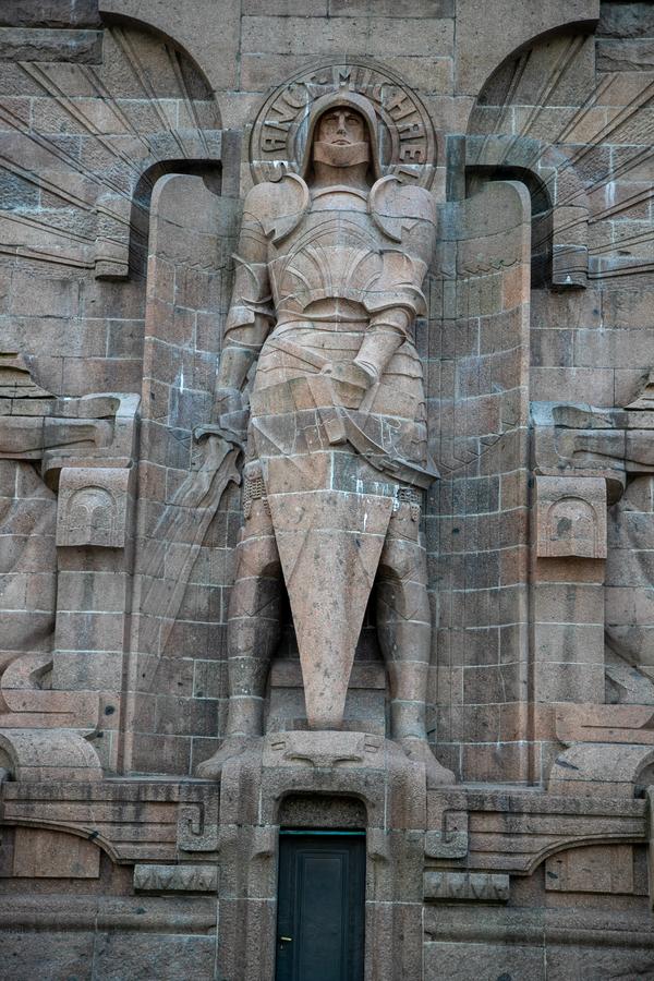 Vertical shot of the monument to the battle of the nations in Leipzig, Germany