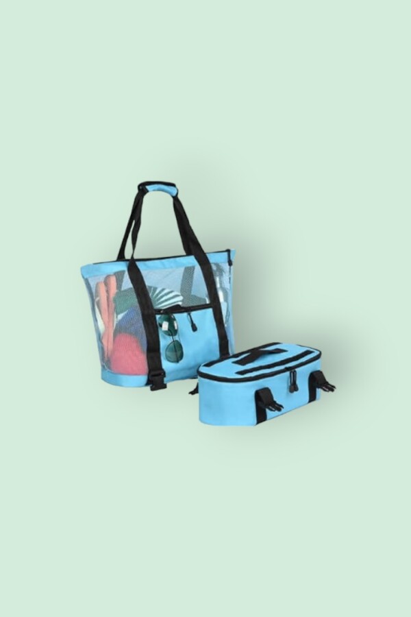 YAWEWYA Mesh Beach Tote Bag with Detachable Beach Cooler