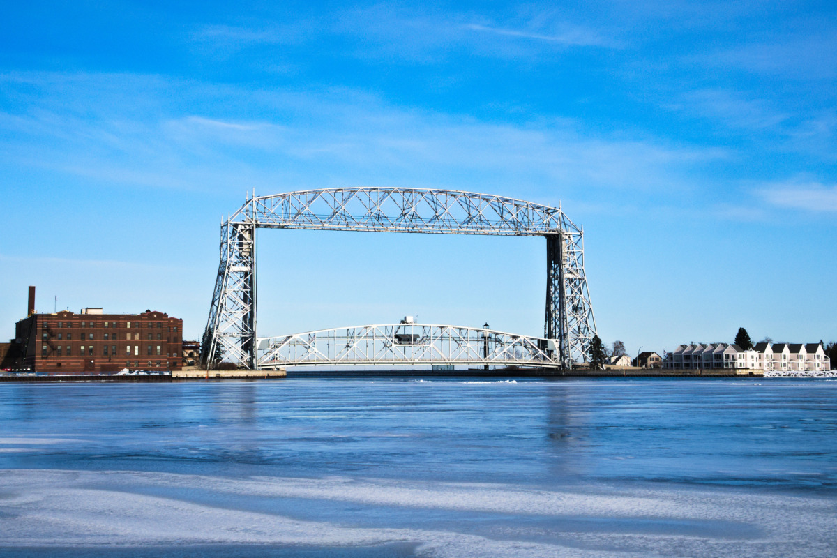 Aerial Lift Bridge and skyline in Duluth, Minnesota