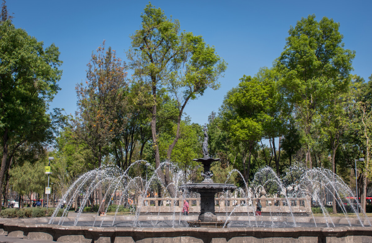 Fountain in Alameda Central Park in Mexico City, Mexico