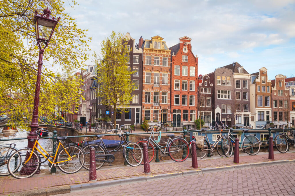 Amsterdam Bicycles and Colorful Buildings