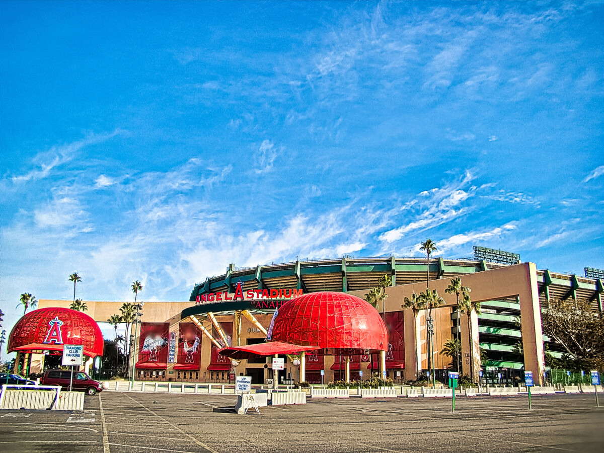 Angel Stadium main entrance in Anaheim, California