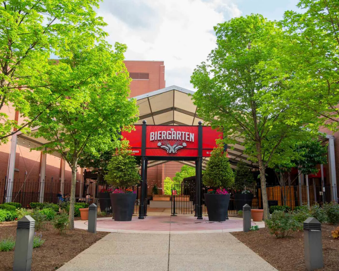 Beer garden at Anheuser-Busch Brewery in St. Louis, Missouri