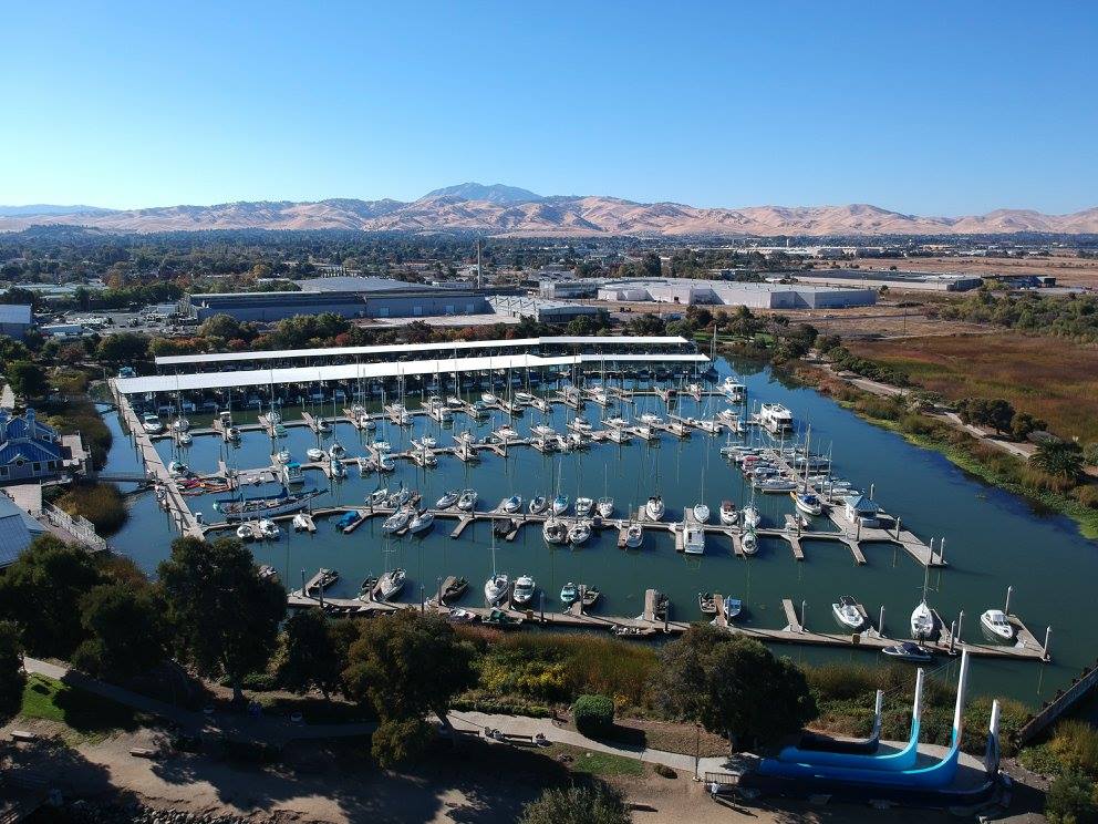 Aerial view of the Antioch Marina Complex or the Antioch Municipal Marina in California