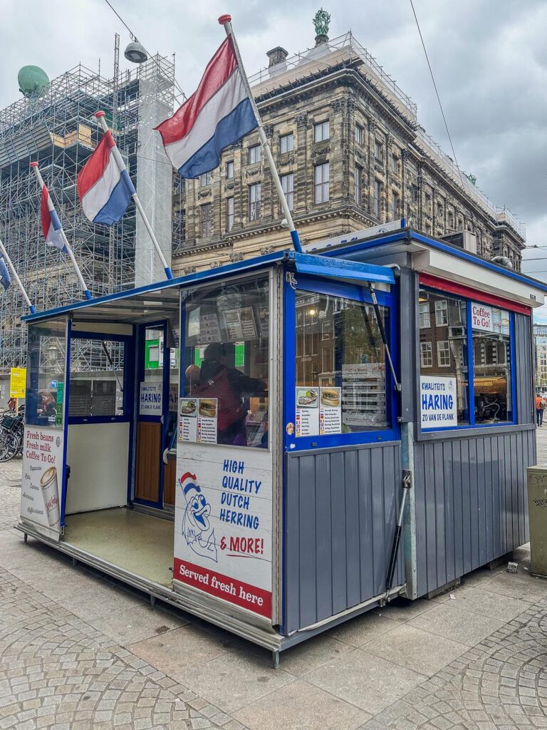 Authentic Dutch Herring Cart, Haring & Zo in Historic Amsterdam -