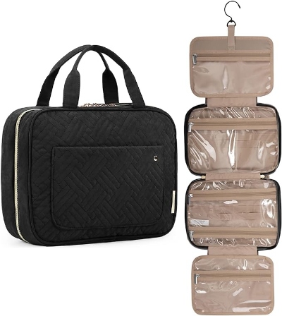 BAGSMART Hanging Toiletry Bag in Color black