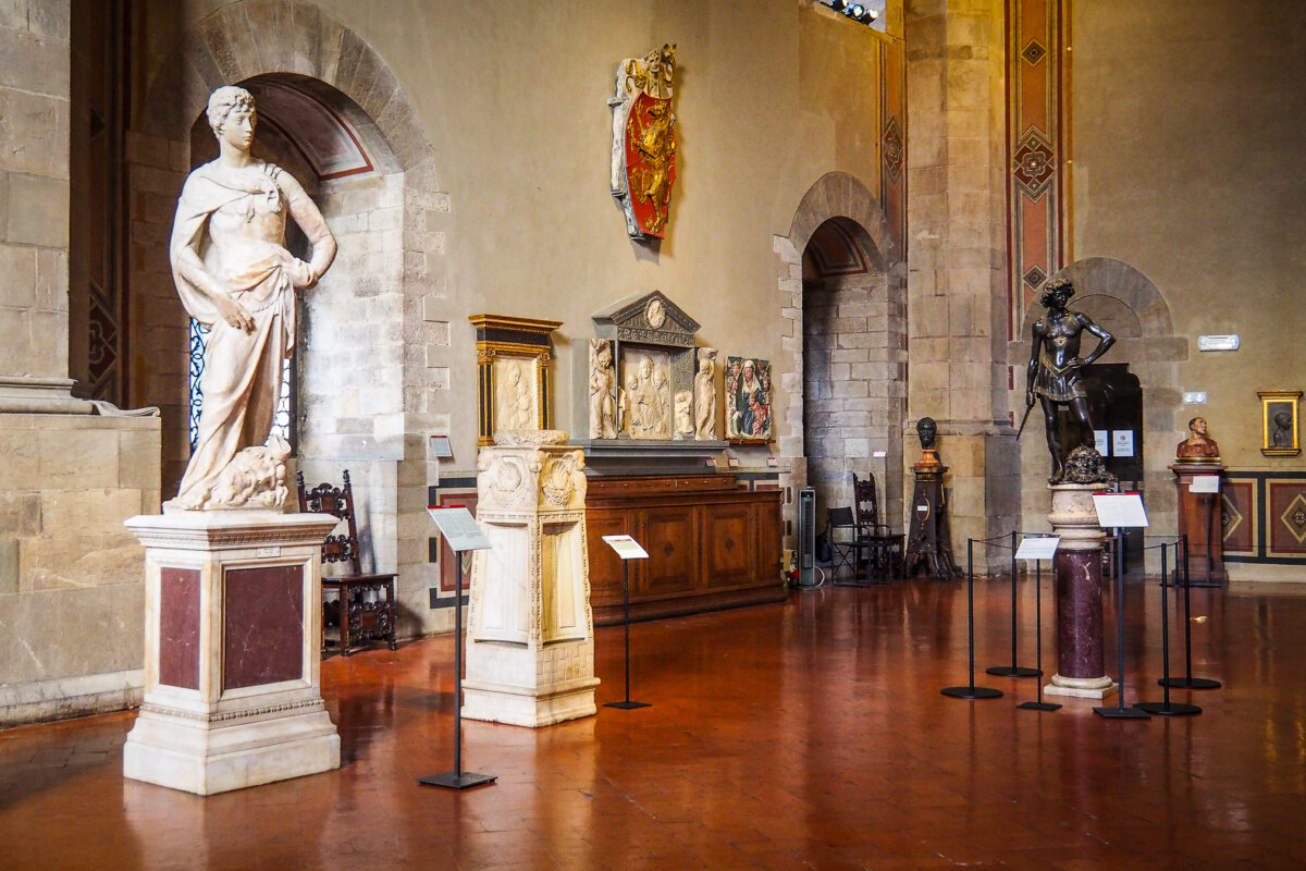 Statues inside the Bargello National Museum