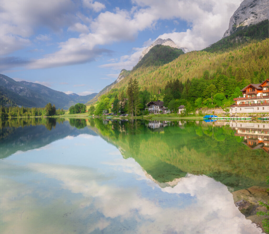 Hintersee lake and forest in the Berchtesgaden Alps