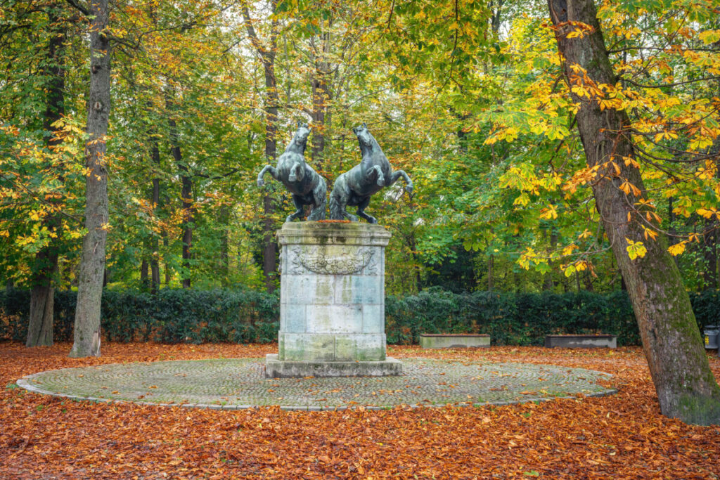 Wild Horses Sculpture display by Georg Roemer at Bavariapark in Munich, Germany