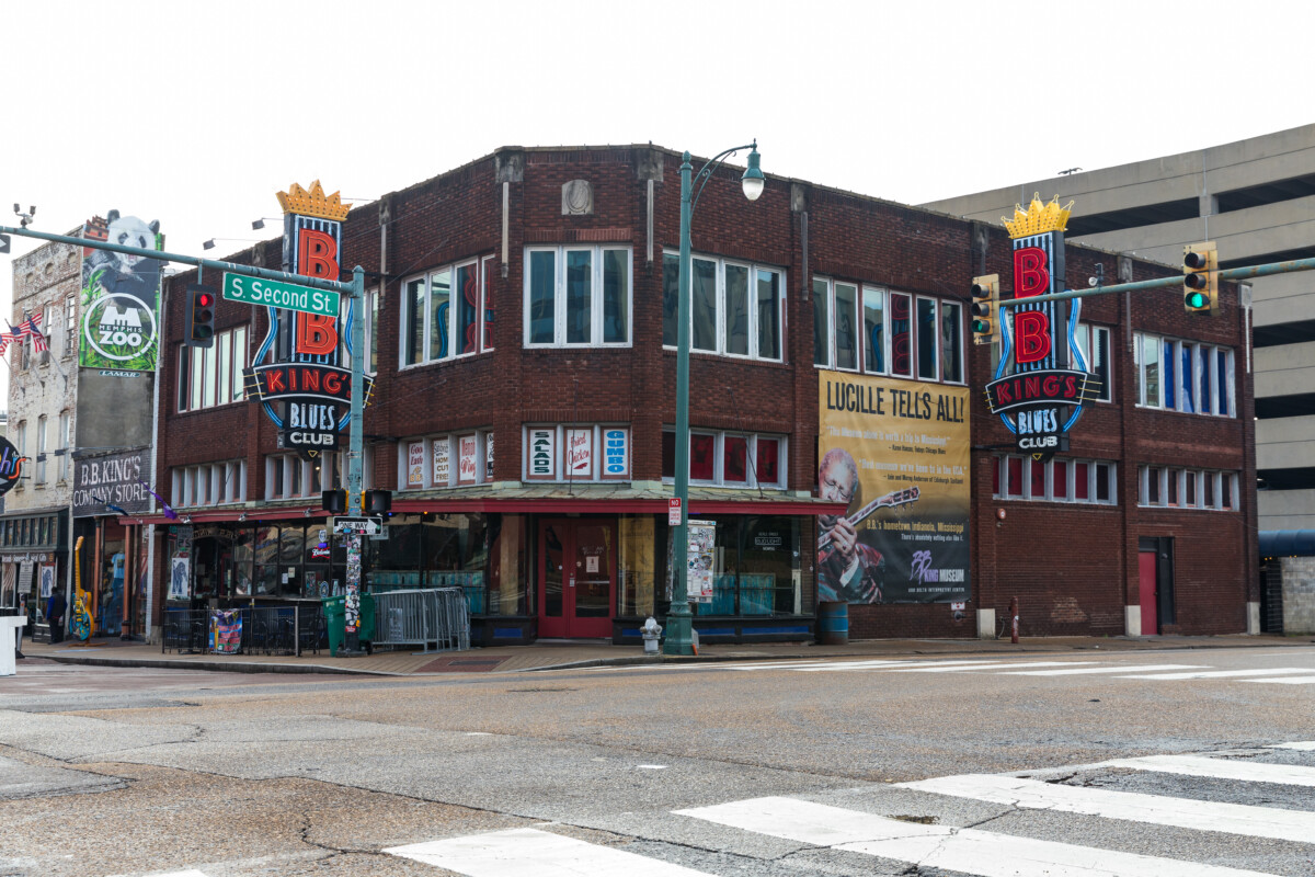 Front ad exterior of B.B. King’s Blues Club in Memphis, Tennessee
