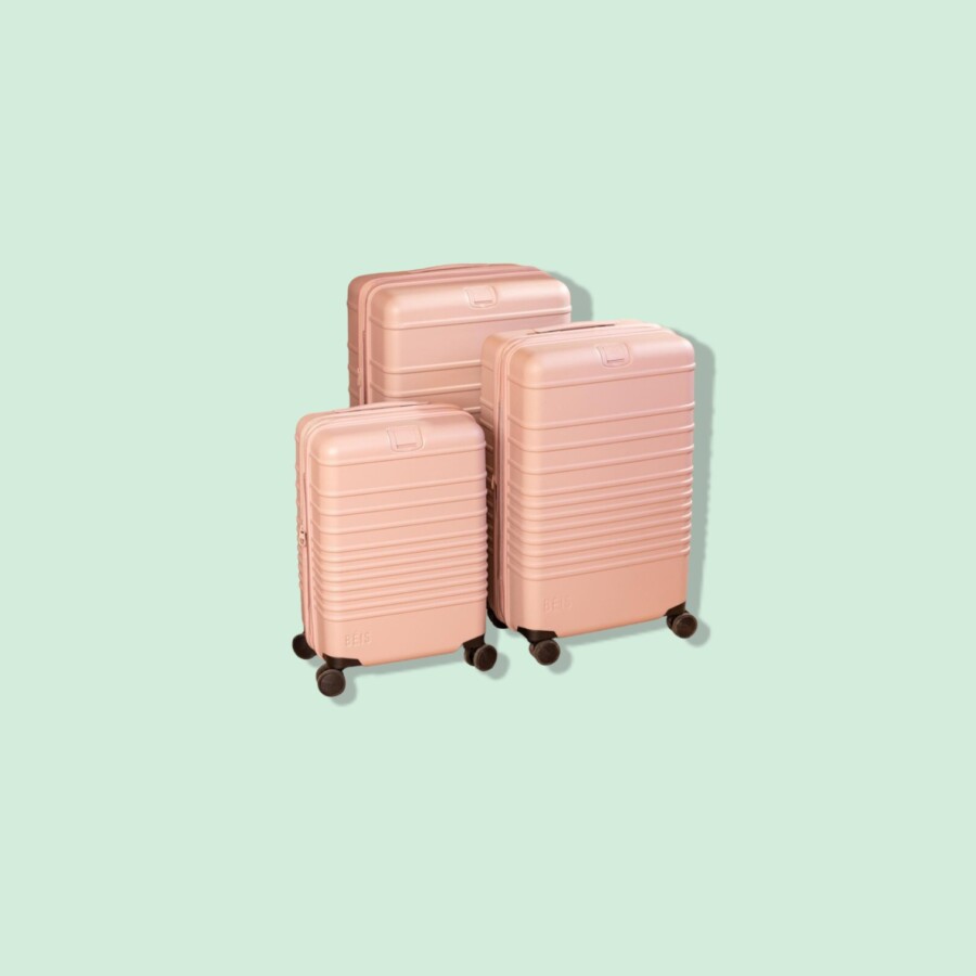Beis luggage in three sizes and close-up