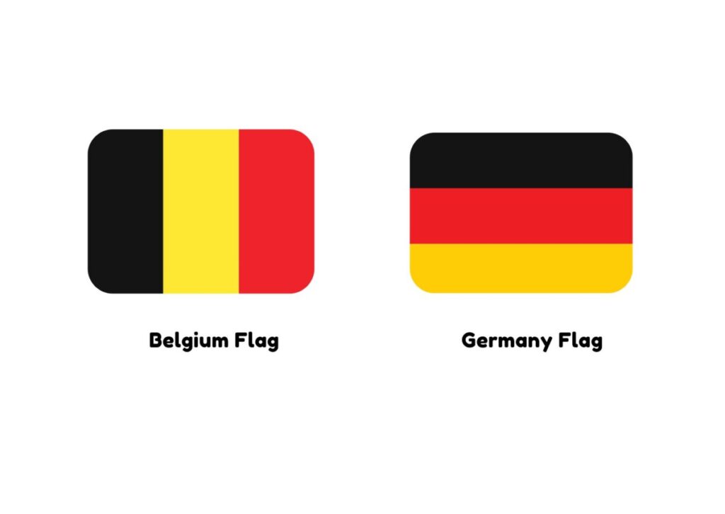 Comparison of Belgium and Germany Flag