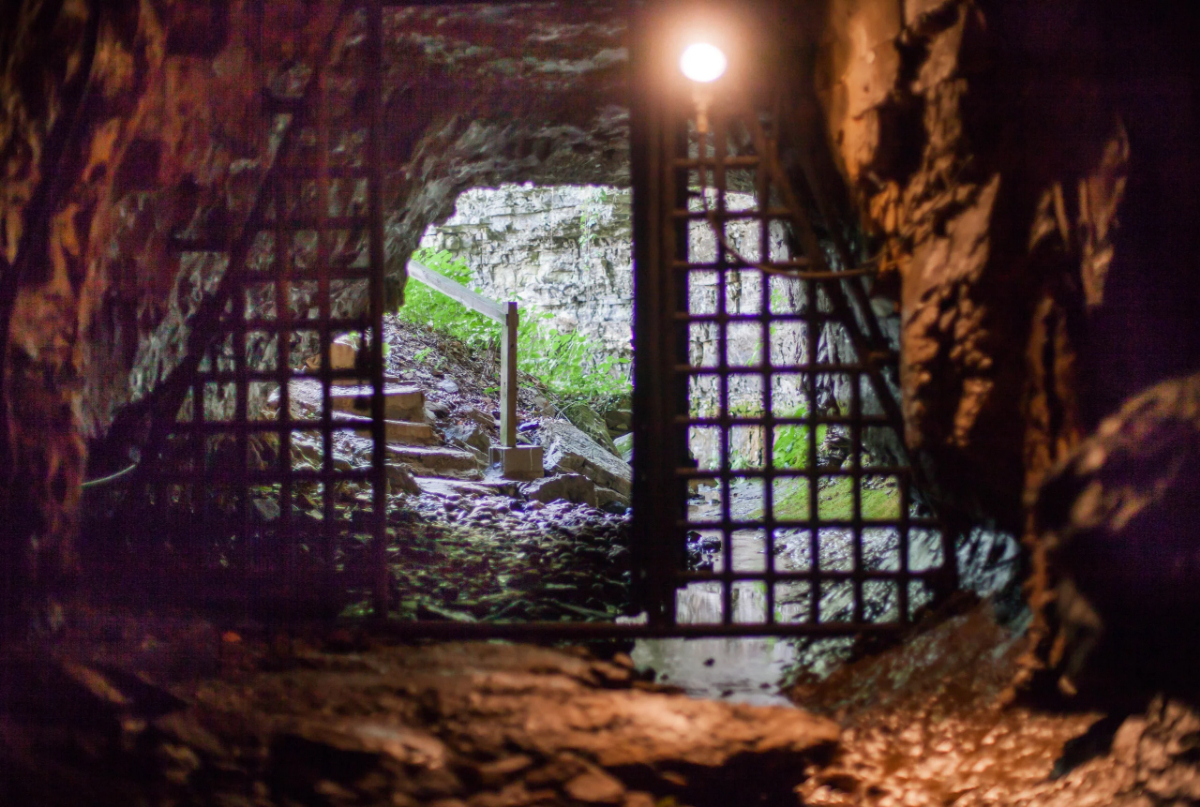 Inside look of the Bell Witch Cave in Tennessee