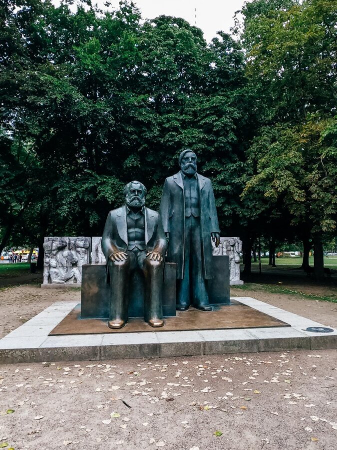 Bronze Karl Marx Statue in Berlin park