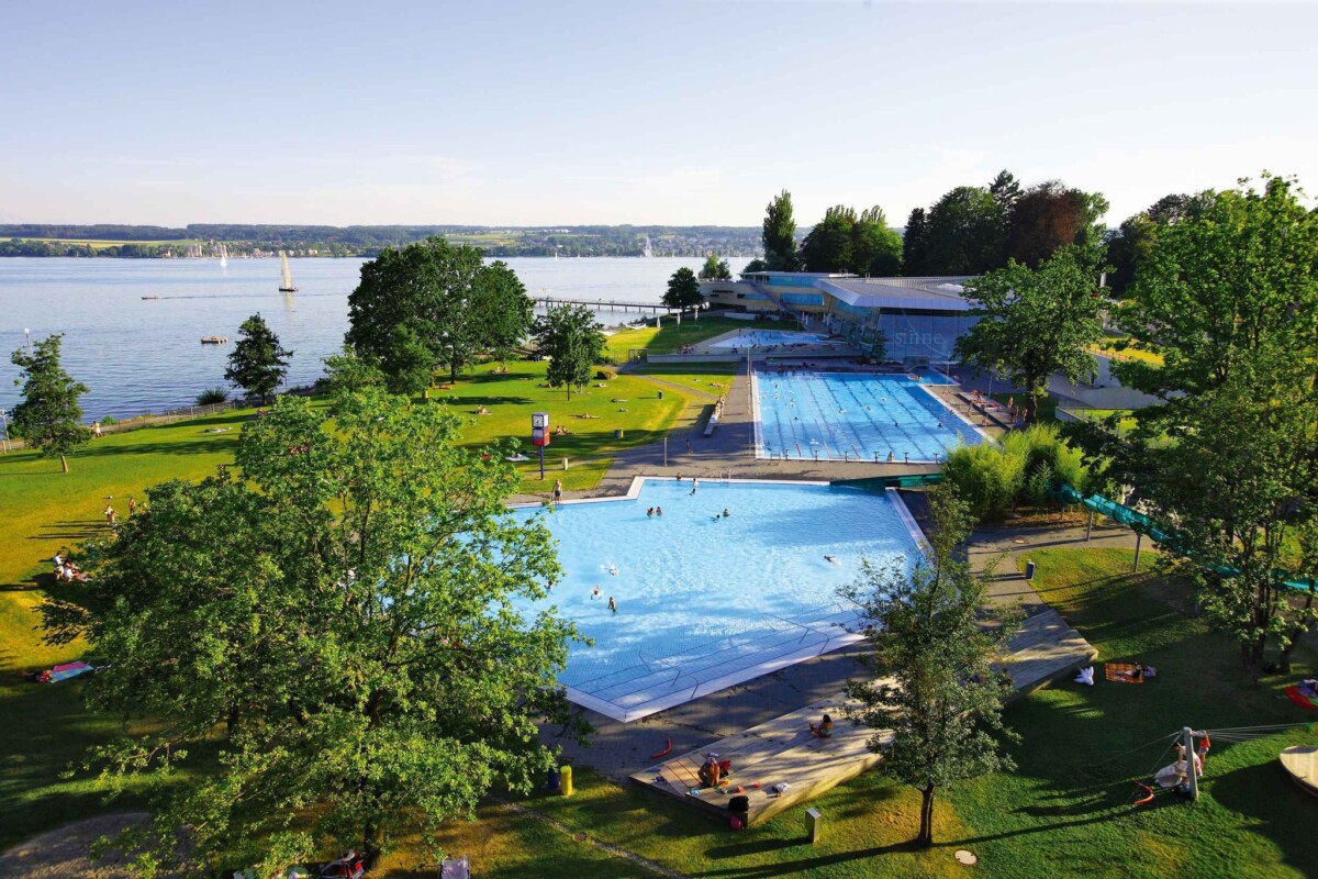 Aerial view of Bodensee-Therme Konstanz