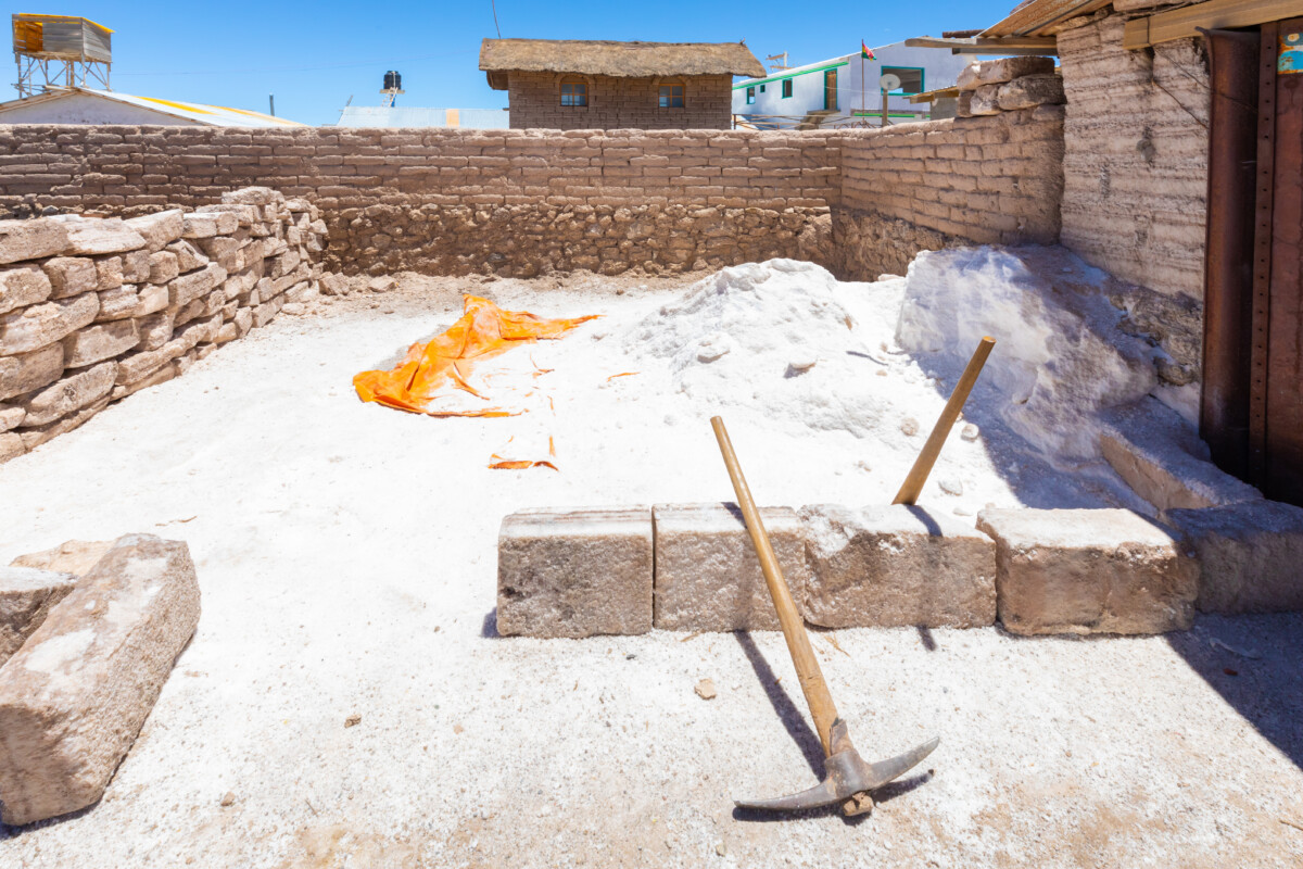 Salt processing blocks and place in Bolivia, Colchani
