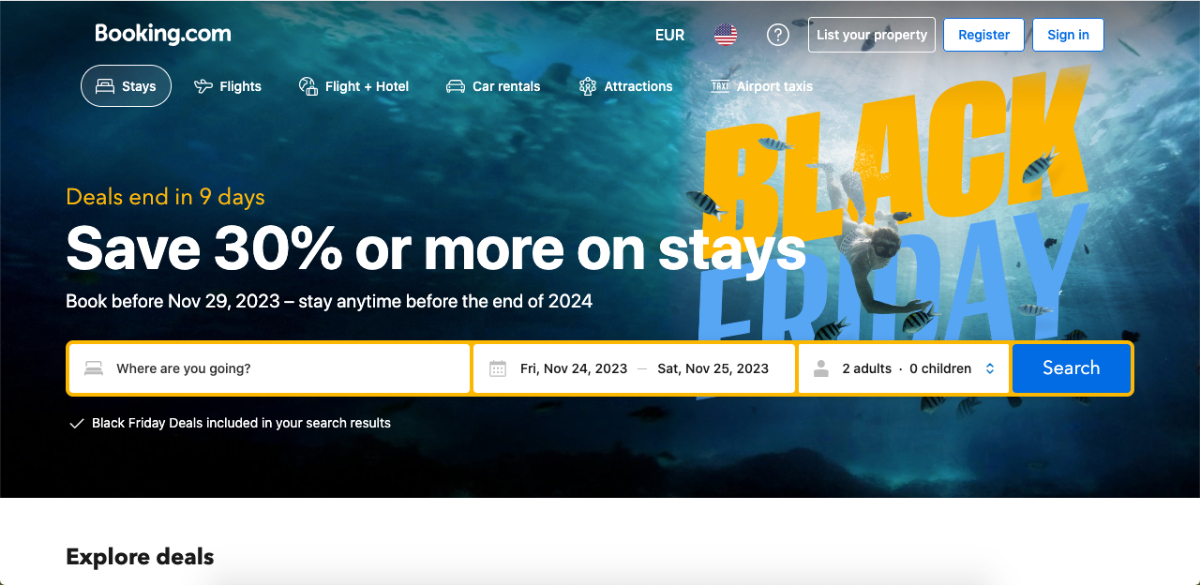 Booking.com Black Friday Deals