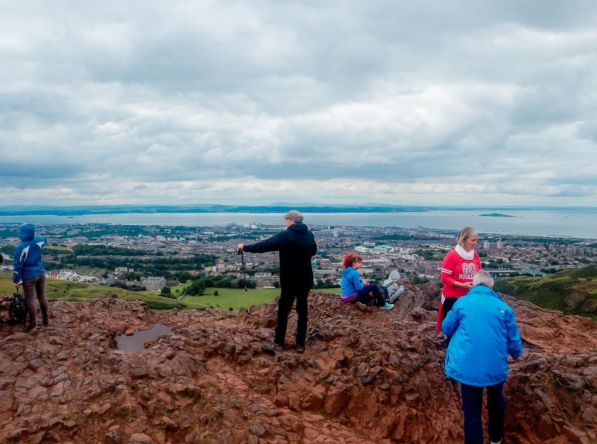 Breathtaking view of Edinburgh cityscape from Arthur's Seat