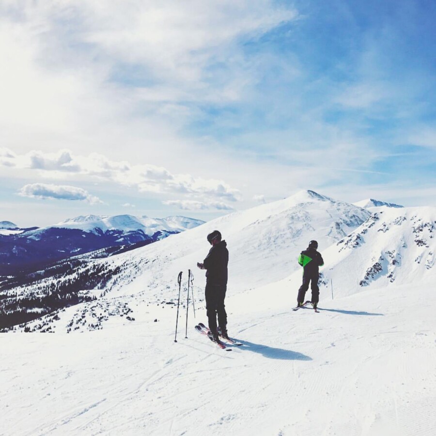 Alpine skiing at Peak 7, Breckenridge Ski Resort, Colorado