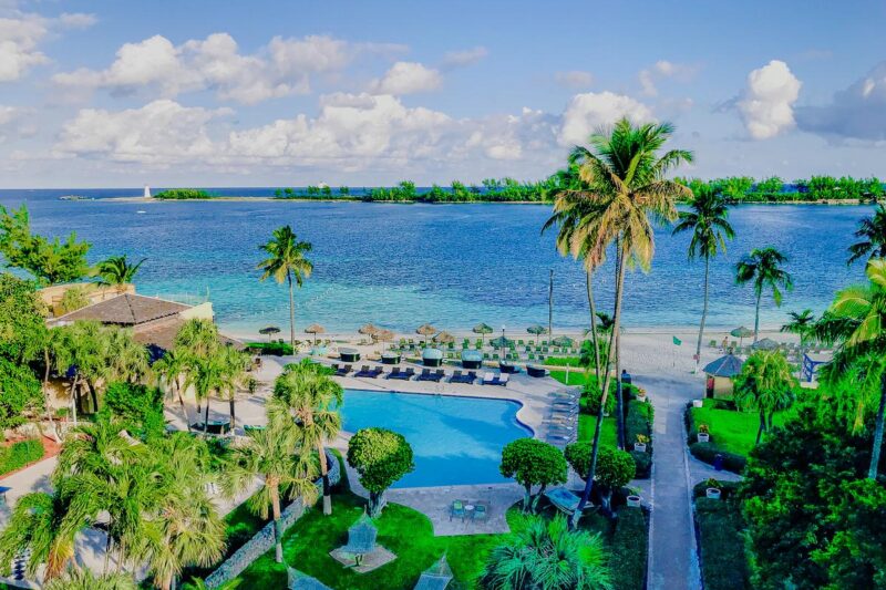 British Colonial Hotel Nassau Bahamas poolside landscape