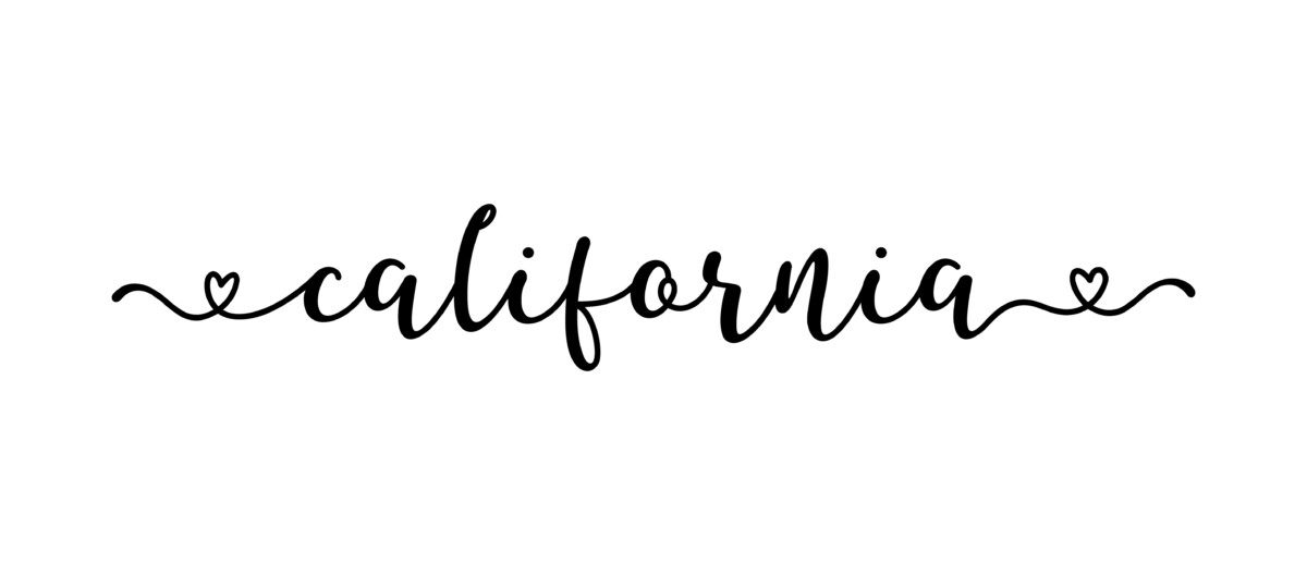 California text in cursive