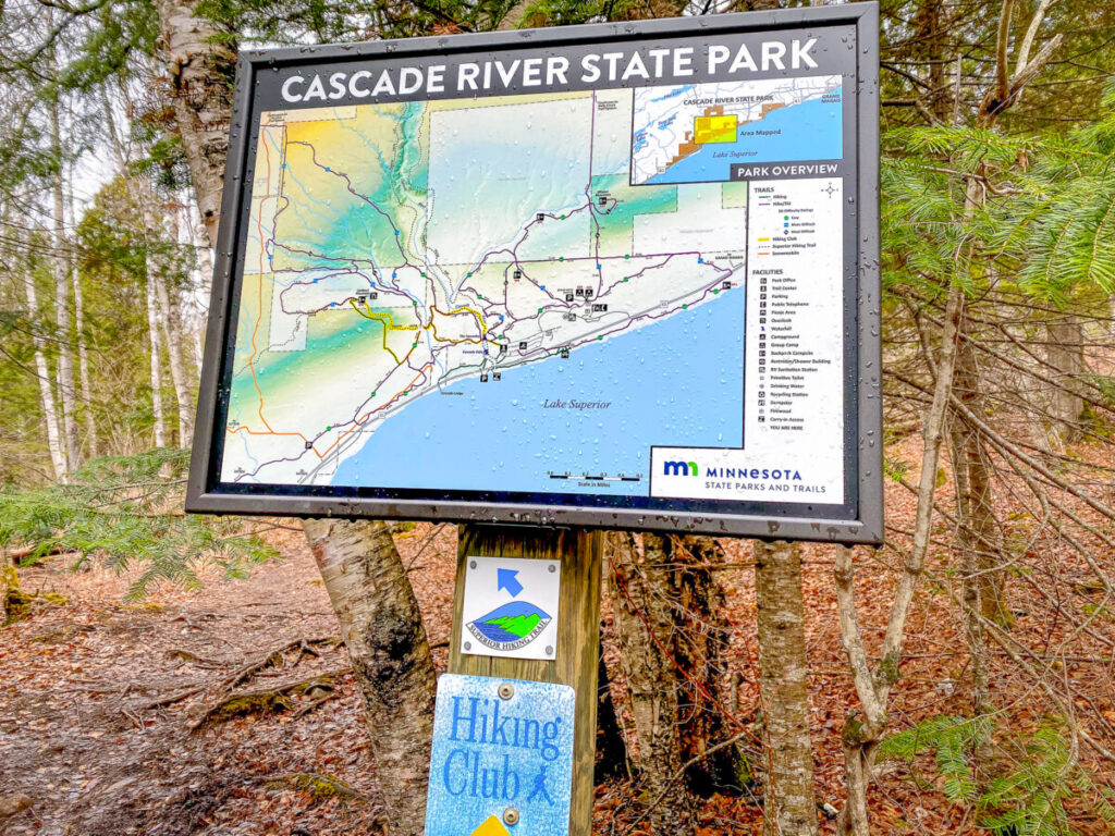 Cascade River State Park Map and Overview Sign