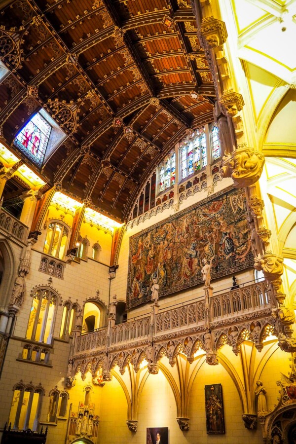 Gothic Revival great hall inside De Haar Castle near Utrecht