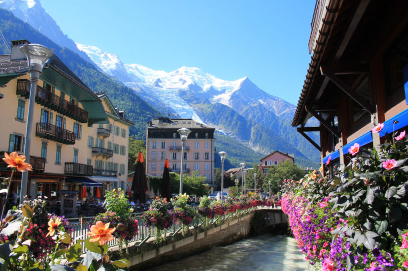 Chamonix town in France