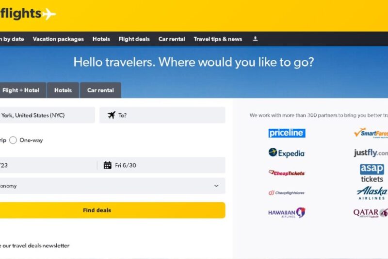Cheapflights.com Landing Page