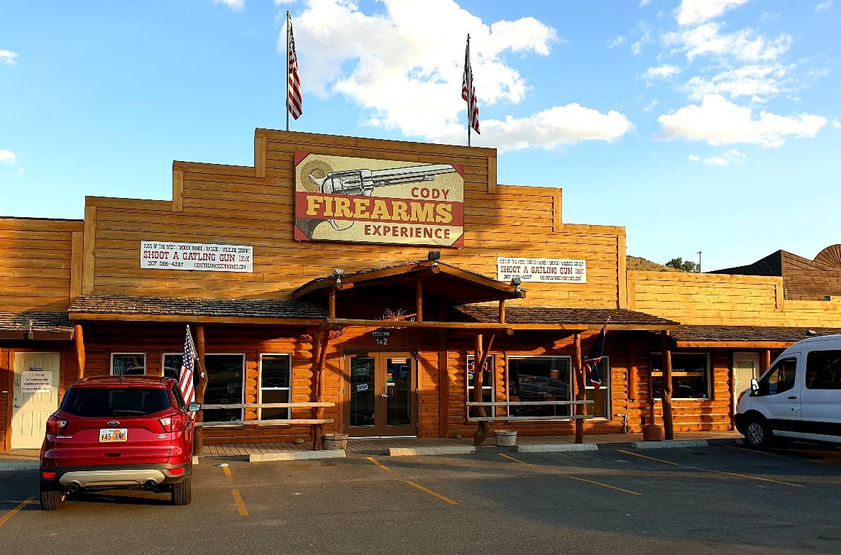 Front and entrance of the Cody Firearms Experience in Cody, Wyoming