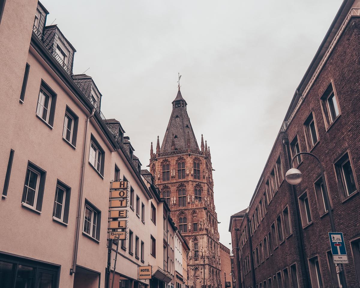 City Hall Cologne surrounded by modern buildings in Germany