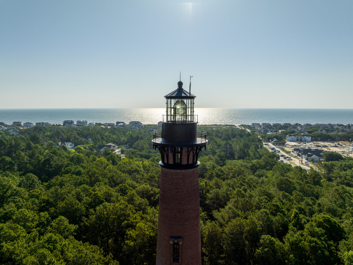 Aerial photo Currituck Beach Lighthouse Corolla North Carolina USA