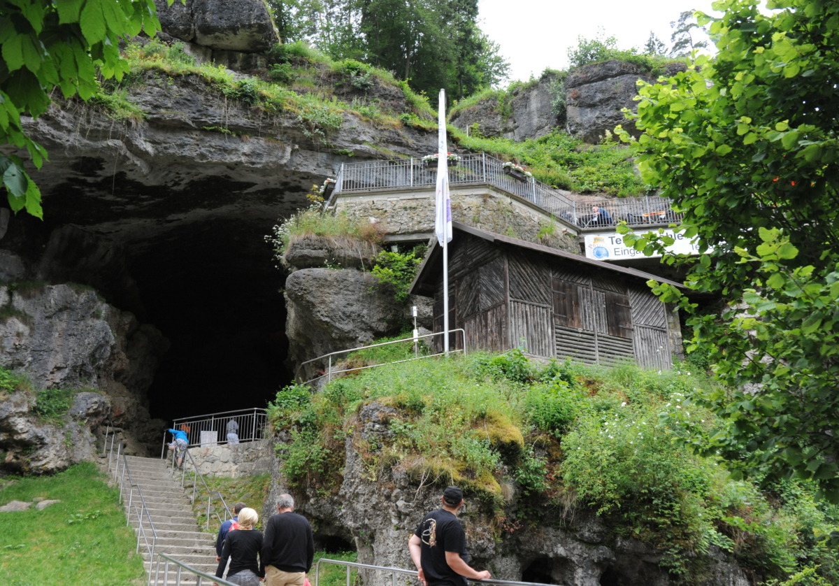 Entrance to Devil’s Cave in Pottenstein Bavaria Germany