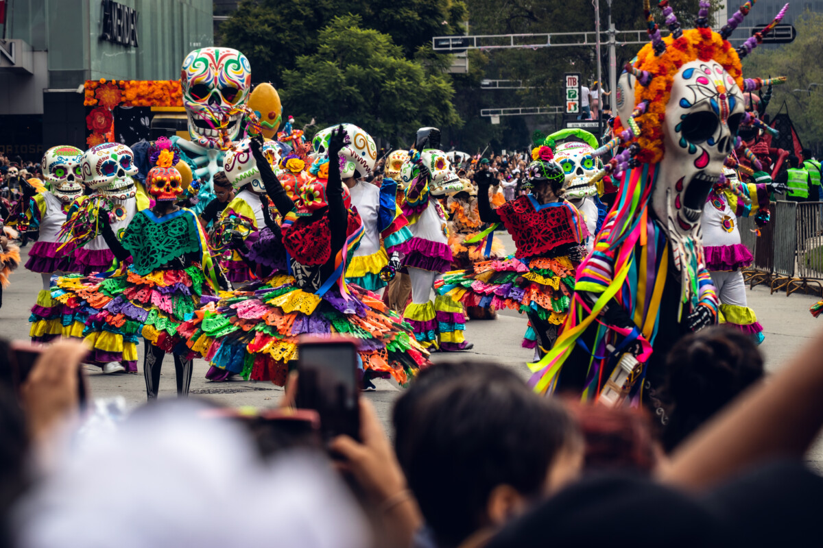 Día de los Muertos or Day of the Dead parade in Mexico