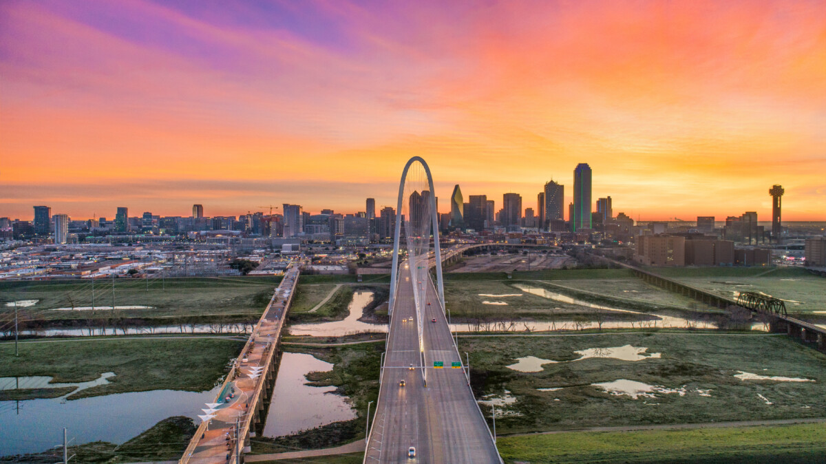 Sunset view in Downtown Dallas, Texas