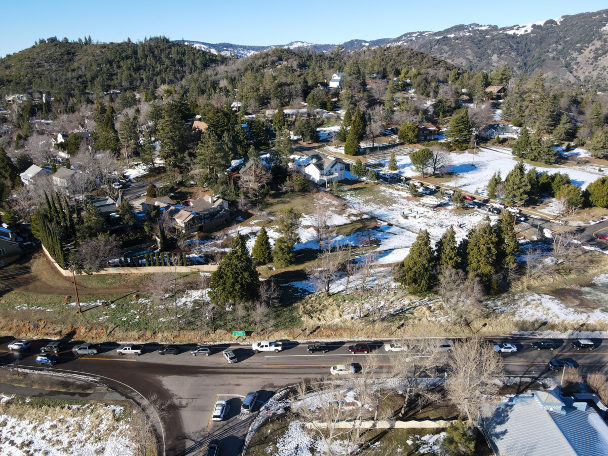 Aerial view of historic Downtown Julian, California