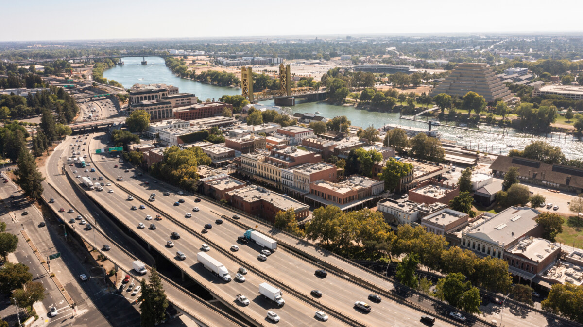 Aerial view of Downtown Sacramento, California