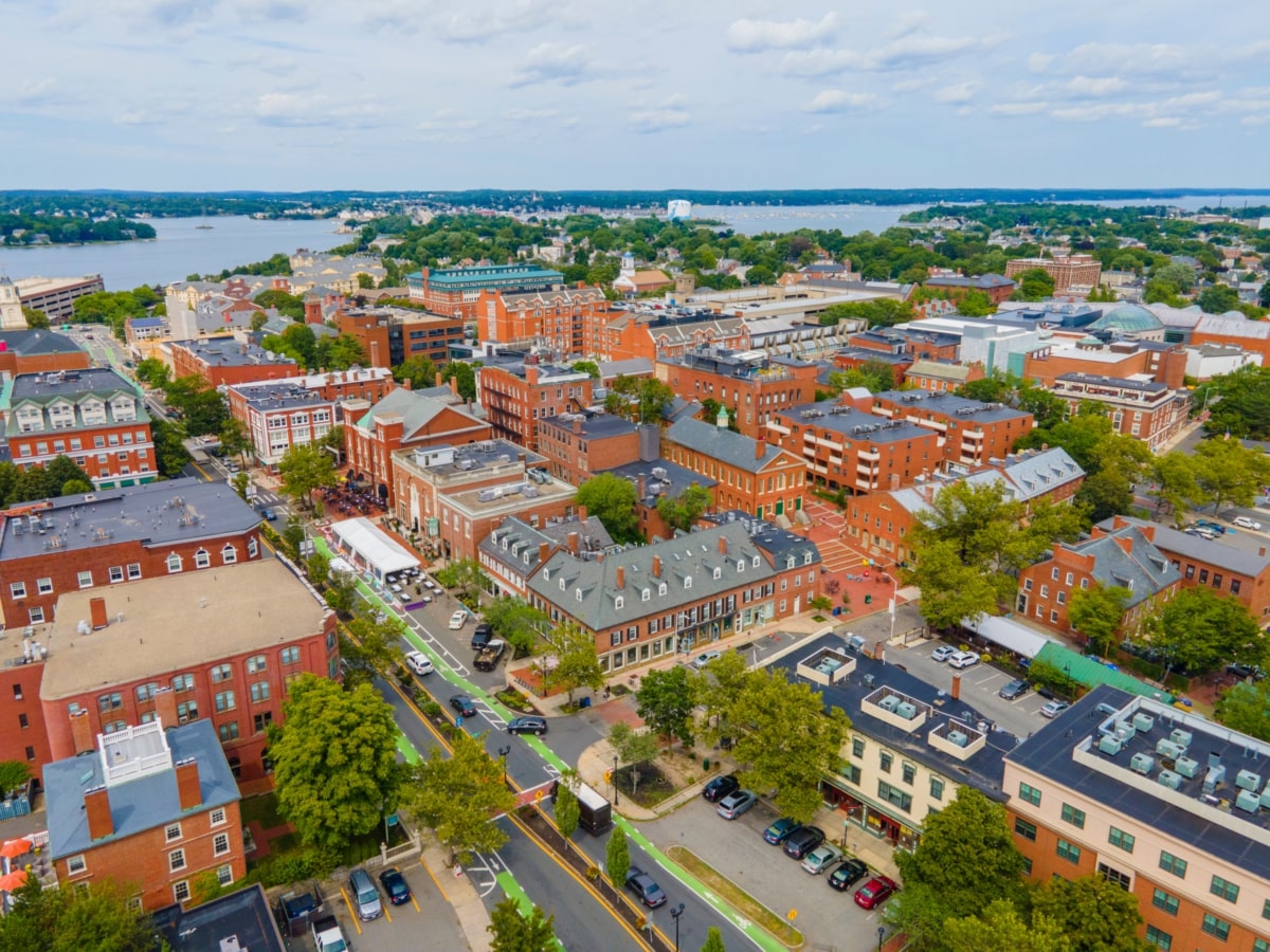 Aerial View of Downtown Salem, Massachussetts