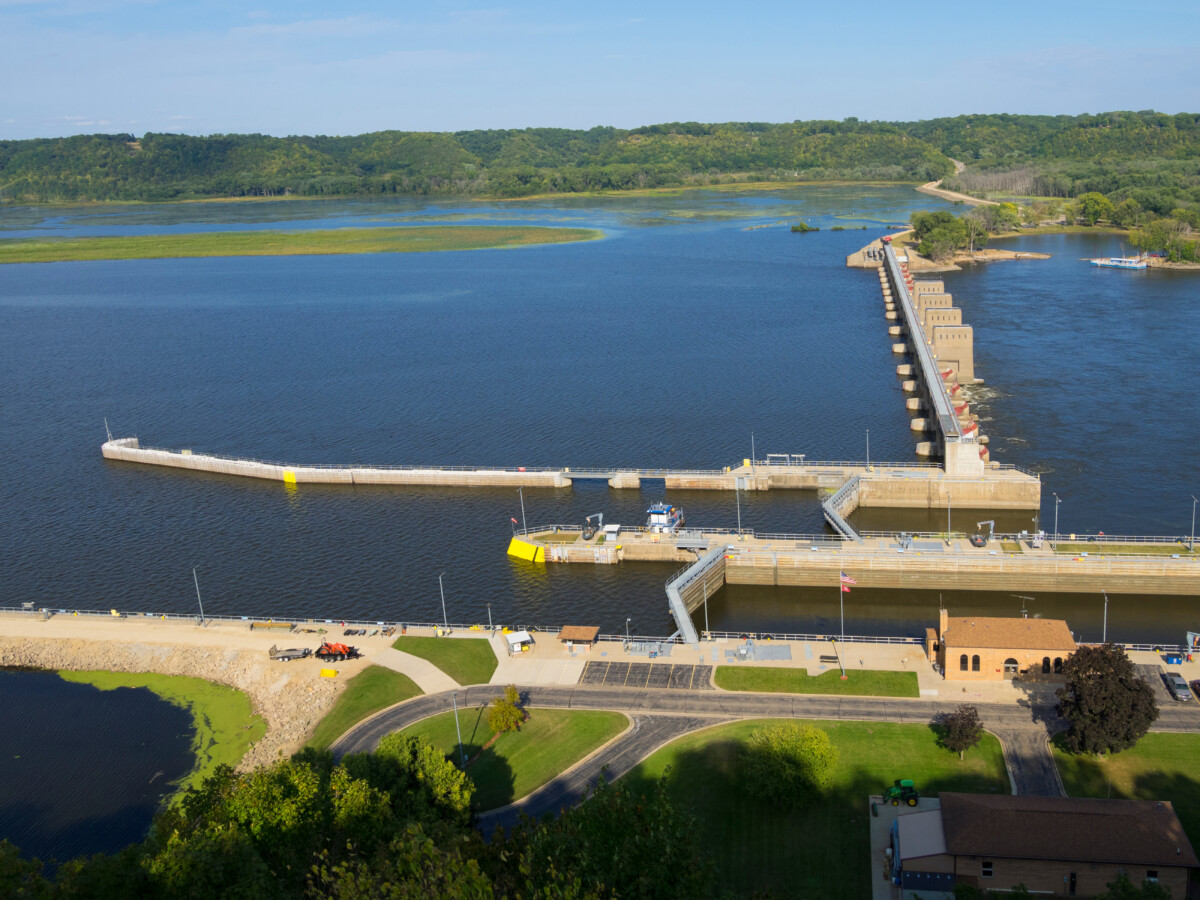 Iowa, Dubuque. Lock And Dam 11, Mississippi River