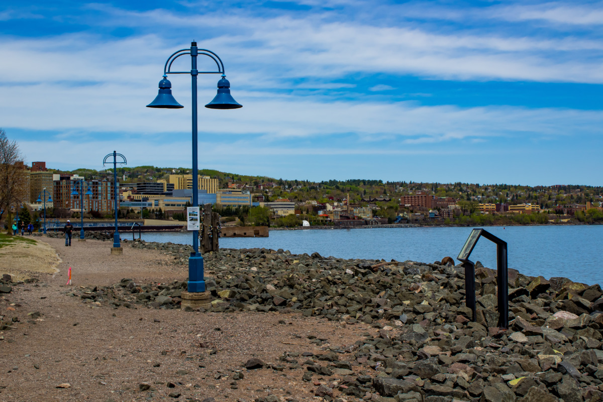 The Duluth Lakewalk in in Duluth, Minnesota