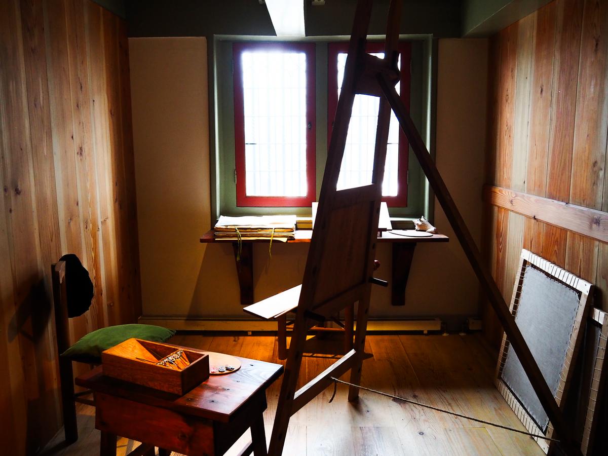 Authentic recreation of Rembrandt's art studio in Amsterdam's historic Rembrandt House Museum