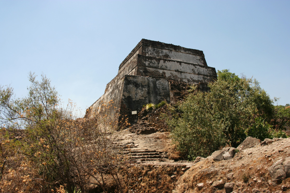 El Tepozteco Archaeological Site and skyline in in Mexico