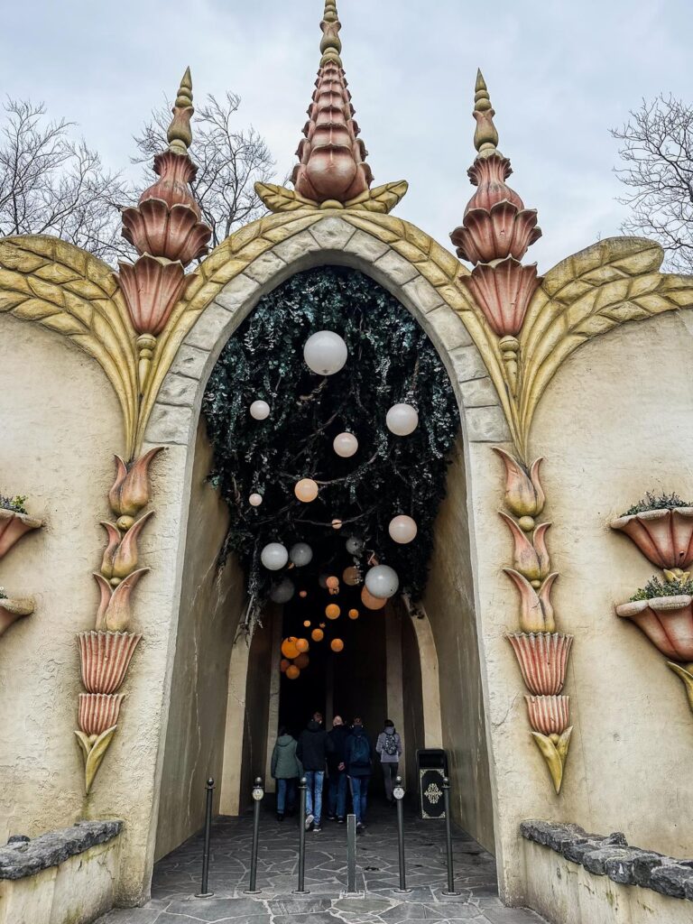 Efteling Droomvlucht ride entrance, fantasy-themed attraction in Netherlands