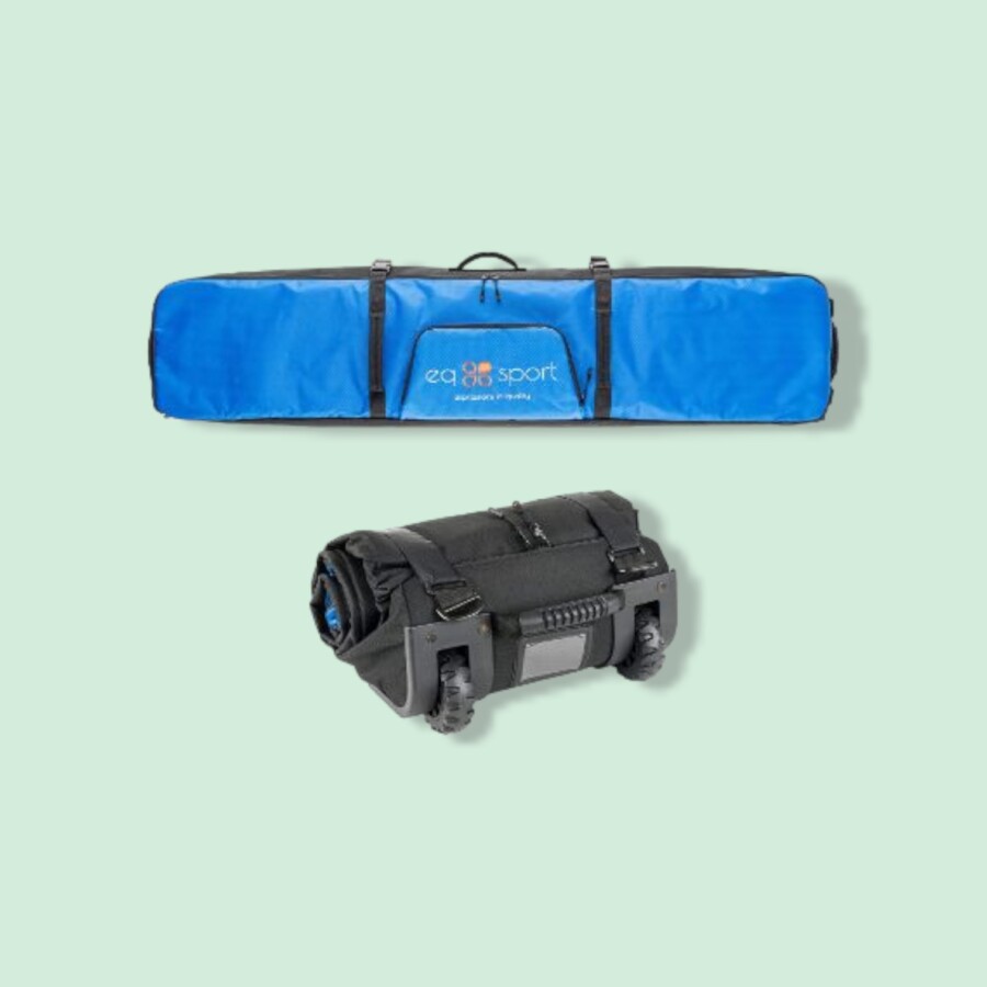 EQ SPORT Padded Snowboard Bag with Wheels in color blue