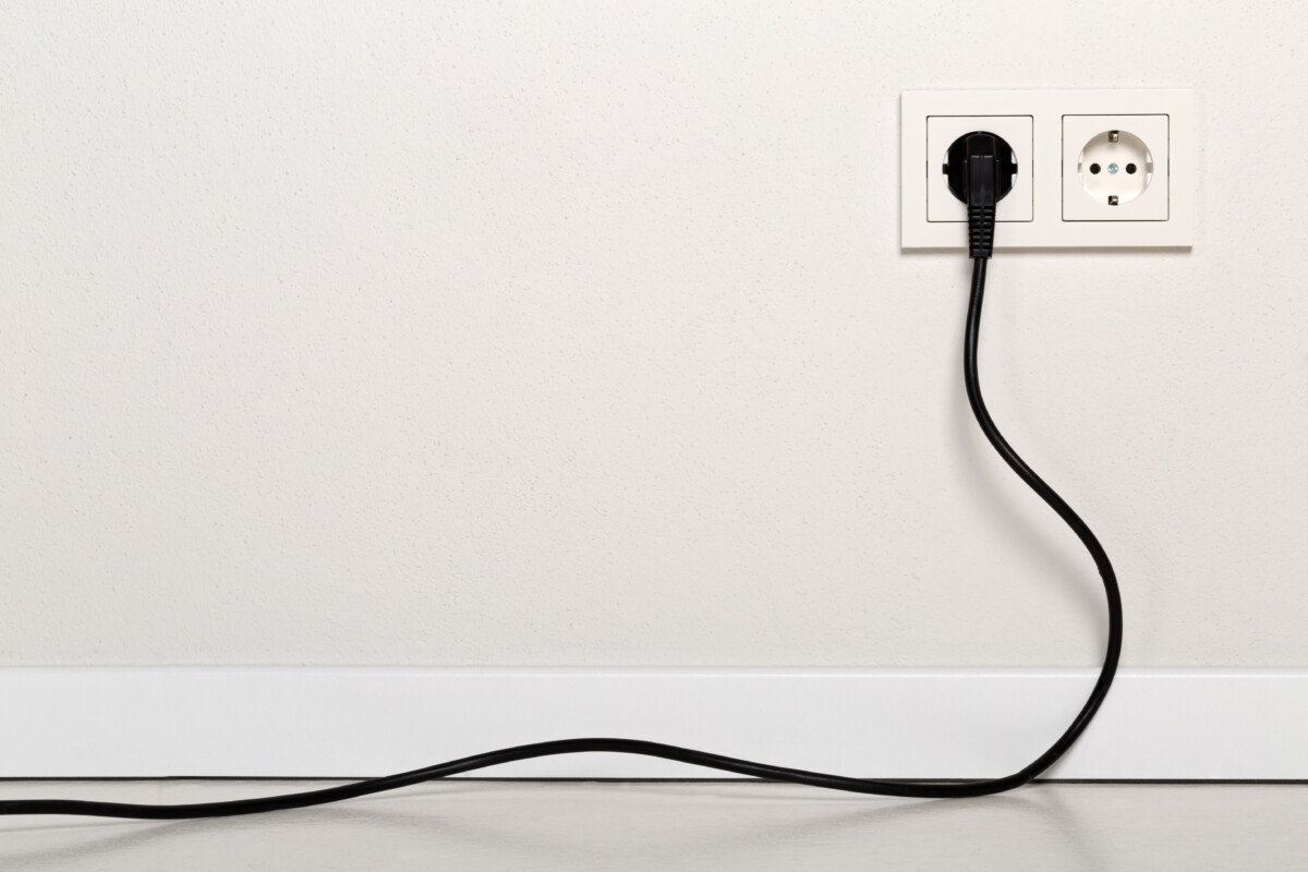 Cord plugged on a European Wall Outlet