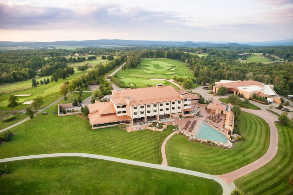 Aerial view of Nemacolin Resort, Farmington, Pennsylvania